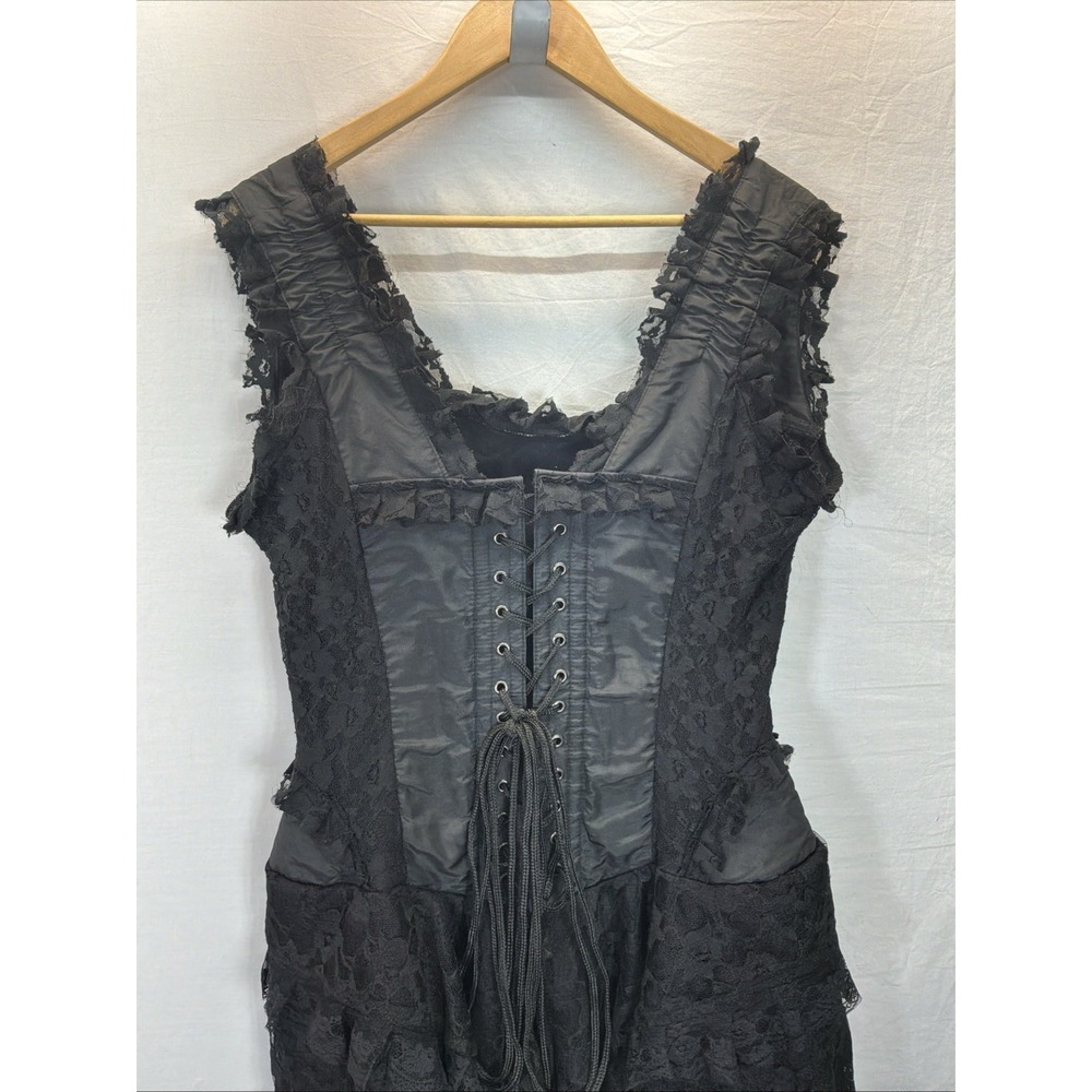 Burleska Gothic Victorian Witchy Cabaret RenFair Black Lace Corset Dress Sz 34 - Picture 6 of 16